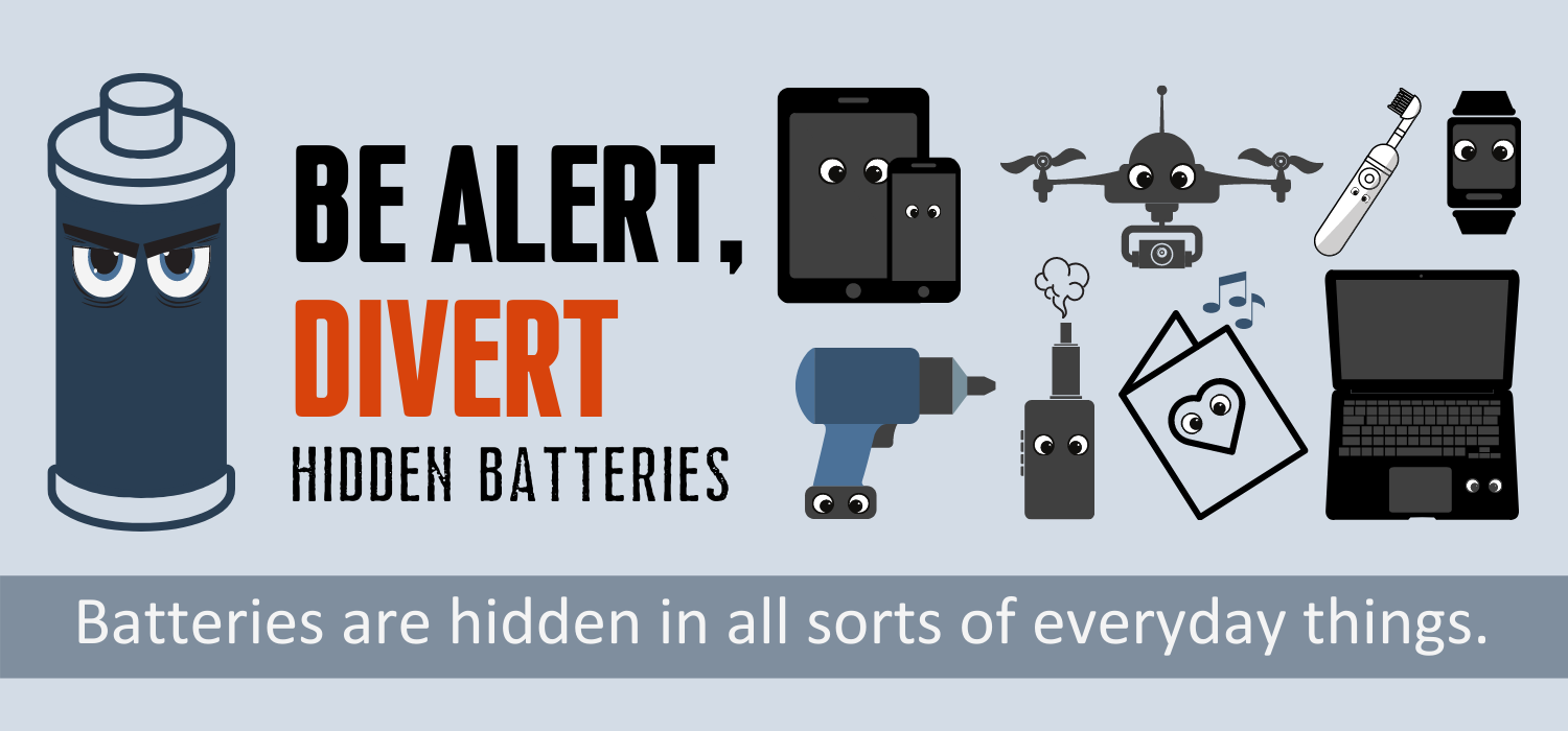 चित्र 1: सतर्क रहें! छिपी हुई बैटरियों को डायवर्ट करें