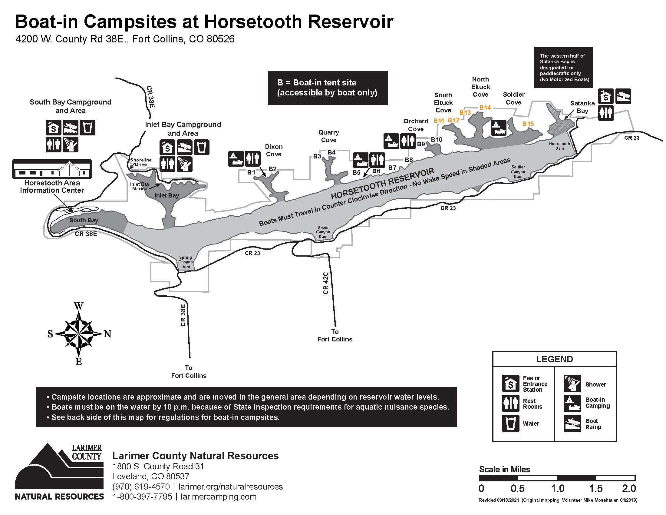 Image 1: Horsetooth Reservoir Boat-in Campsite Map