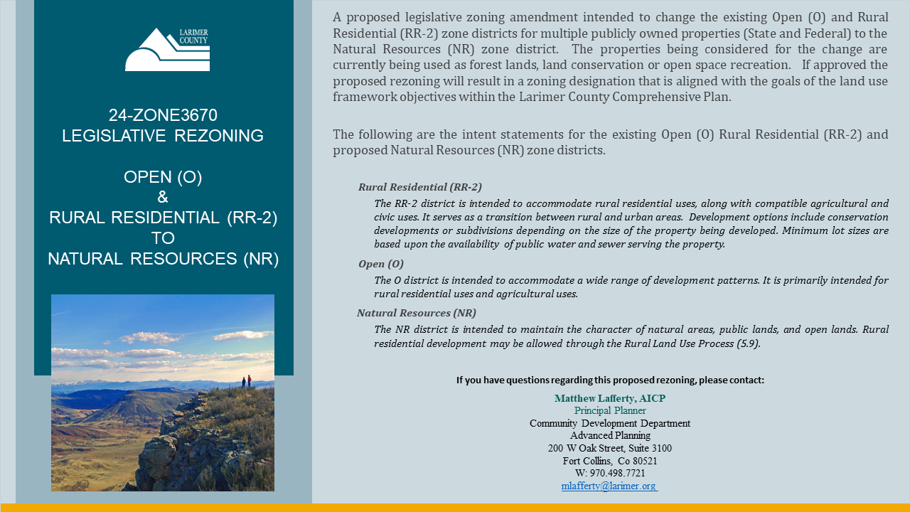Proposed Zoning Amendments to Larimer County Zoning Larimer County