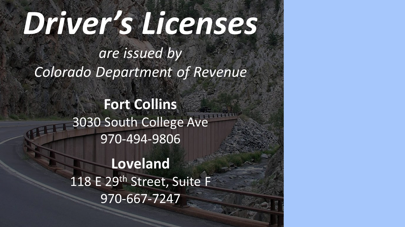 Vehicle Licensing Slideshow Estes Park Larimer County