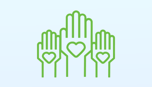 icon of raised hands with hearts