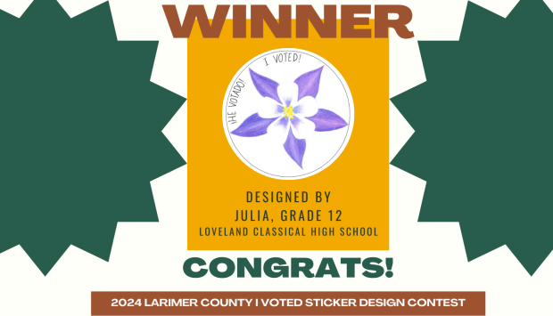 Ganador nombrado en el concurso de pegatinas I Voté del condado de Larimer