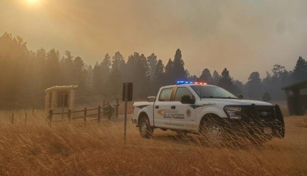 Wildfire smoke at Hermit Park Open Space - fall 2021