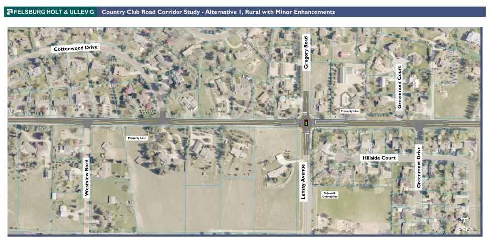 40 Scale Map Showing Country Club Road Alternative 1