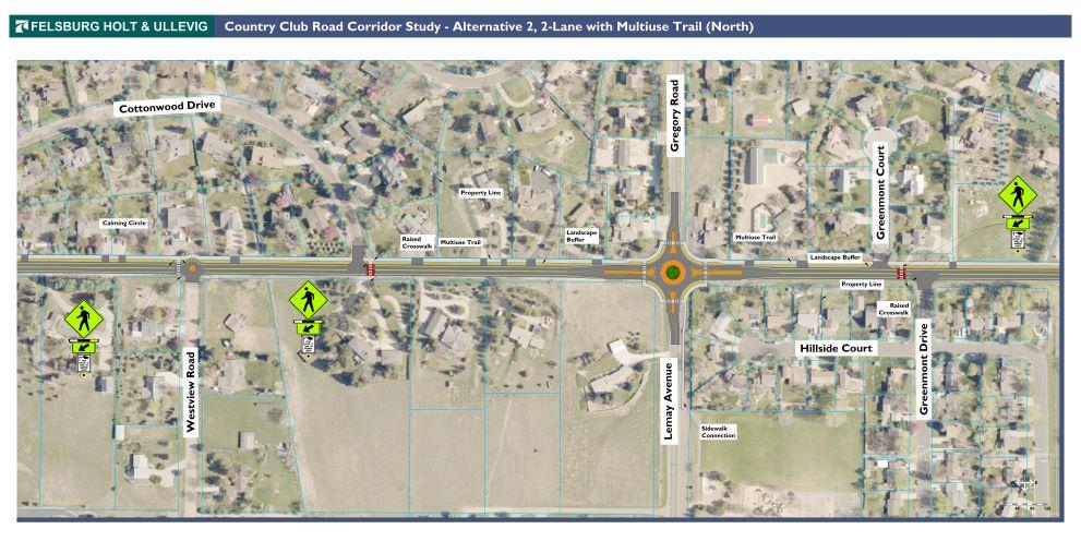 40 Scale Map Showing Country Club Road Alternative 2