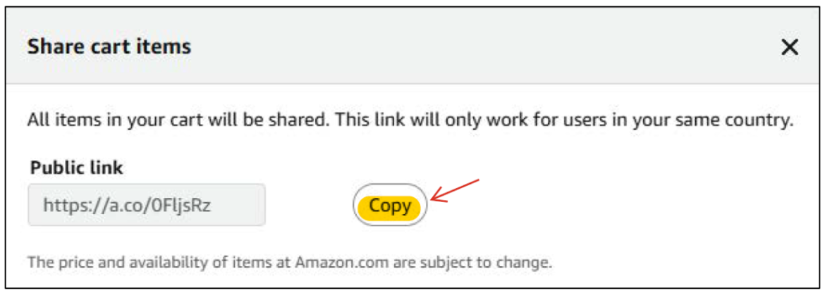 Arrow points to the word Copy
