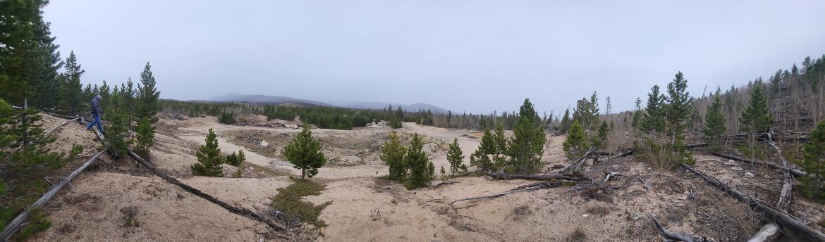 Panorama from S side of pit looking toward entrance