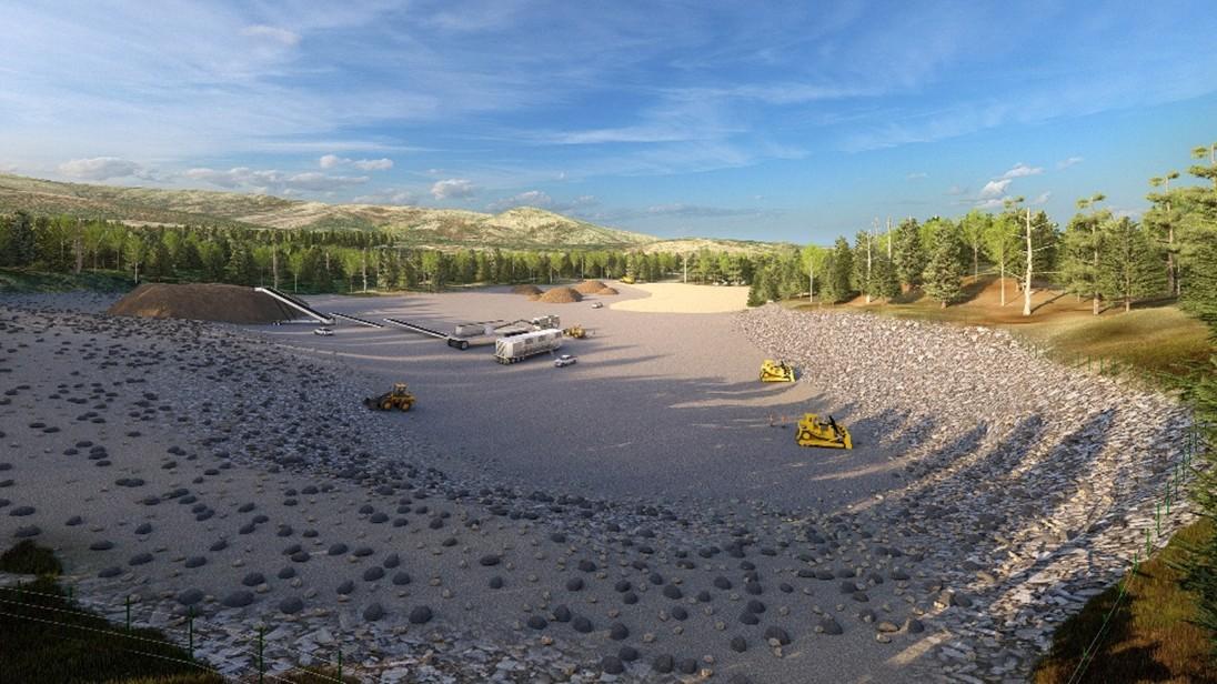 Gravel mining equipment staged in proposed quarry site