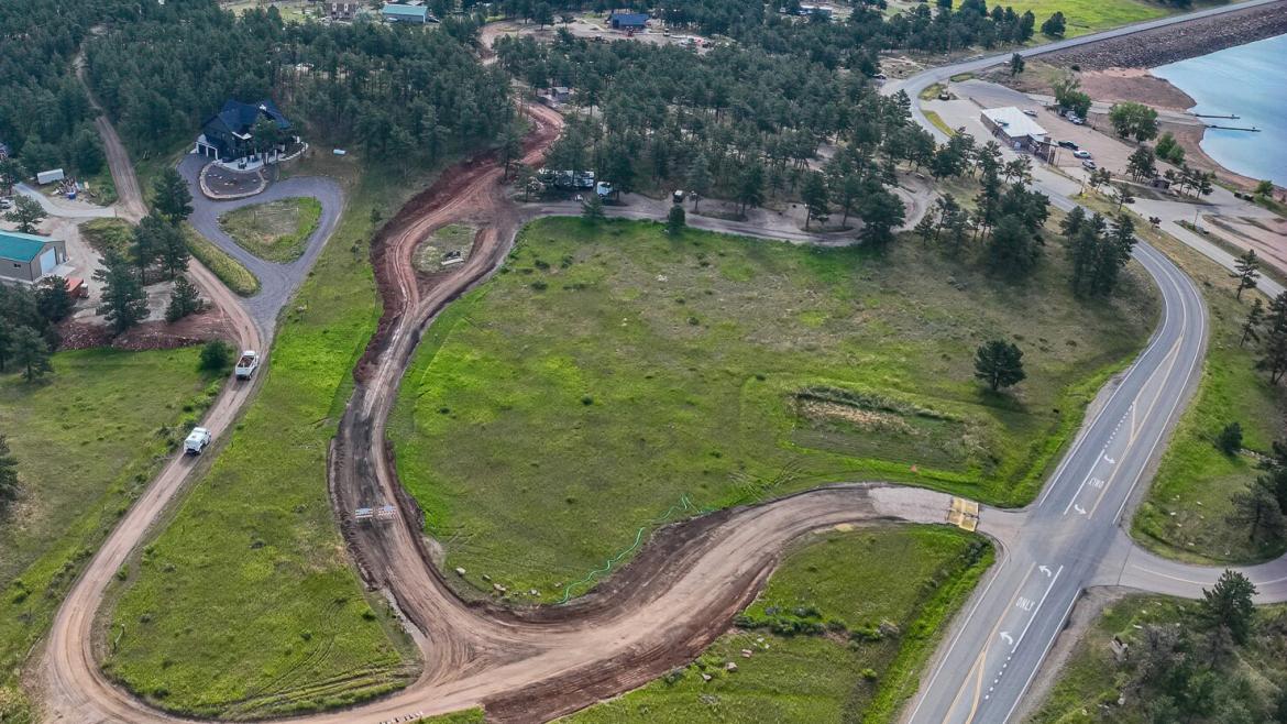 Aerial view of Eagle Campground at Carter Lake, Loveland, CO