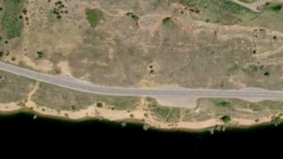 Aerial view of Quarry parking area at Carter Lake, Loveland, CO before FLAP construction