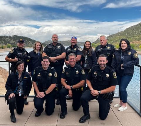Members of the Larimer County Sheriff's Office Mental Health Co-Responder Unit post for a photo.