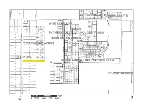 Map of Larimer County maintained portion of Cherry Street.