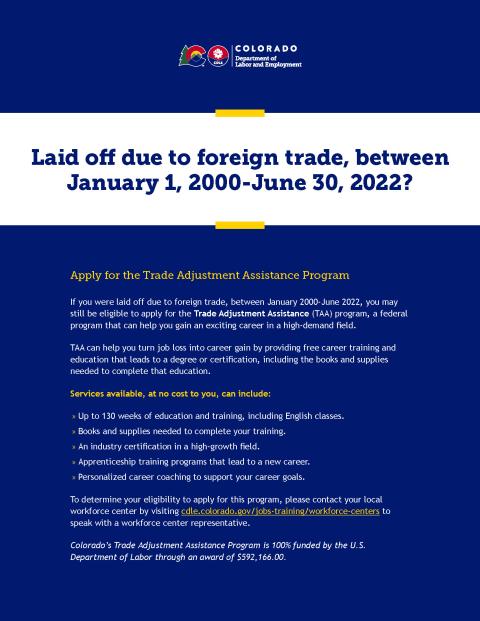 Trade Adjustment Act Flyer