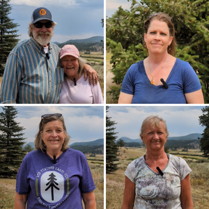 Darlene, Shirley, Charlie, Jill, and Lillie, volunteers at the North Forty Mountain Alliance Food Pantry