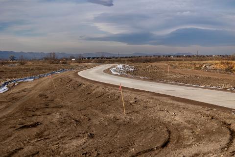 Poudre River Trail bridge install on January 20, 2026