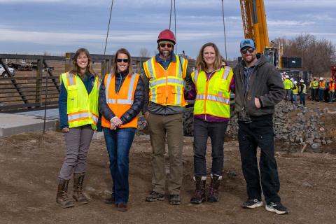 LCDNR Staff at Poudre River Trail bridge install on January 20, 2026