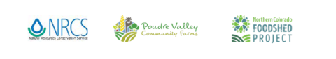 Partner Logos: NRCS, PVFM, Noco Foodshed