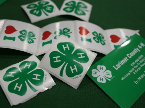 4-H Stickers on a Table