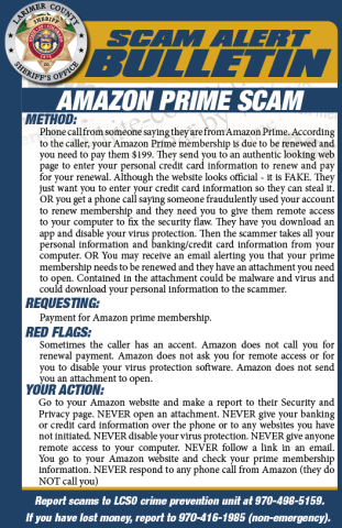 亚马逊 Prime 诈骗警报