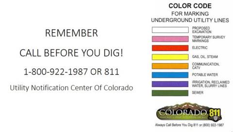 811 Colorado Call Before You Dig With Utility Color Marks