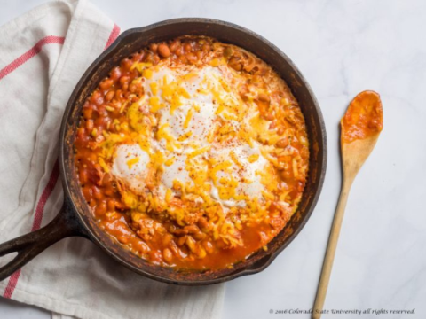eggs mexicali in a skillet