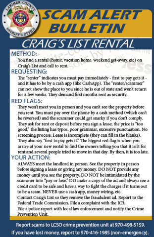 Alerta de golpe de aluguel da Craig's List