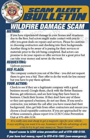 Varning för bedrägeri vid skogsbrand