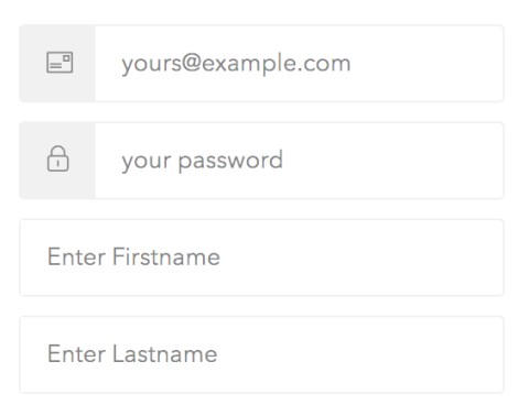 Account Sign Up form Account Sign Up Form