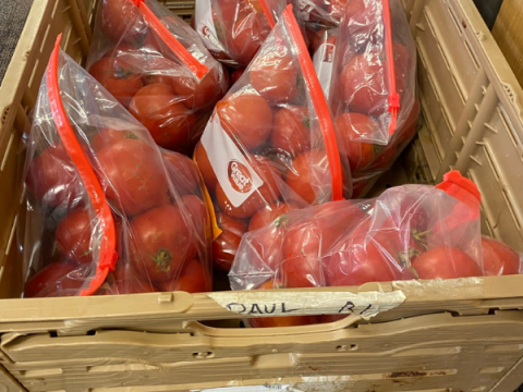 A crate of tomatoes