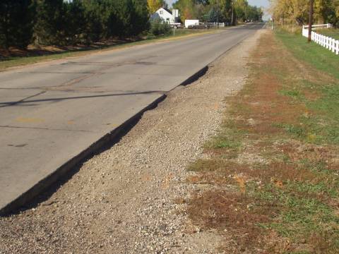 Carretera pavimentada Erosión de hombro