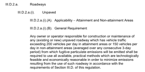 dust suppressant regulation