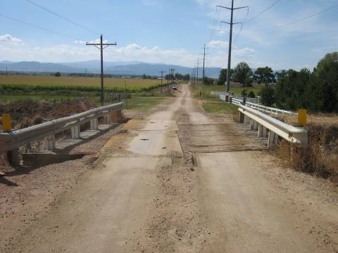 A timber decked bridge.