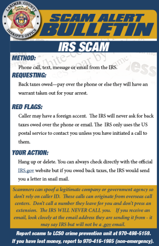 Avviso di truffa dell'IRS