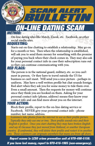 Alerta de golpe de namoro online