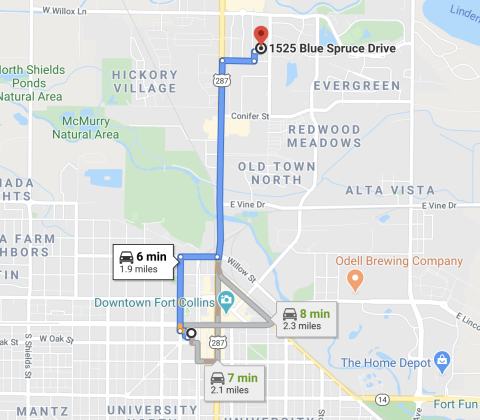 Map to 1525 Blue Spruce
