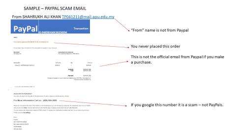 ईमेल घोटाला उदाहरण 2