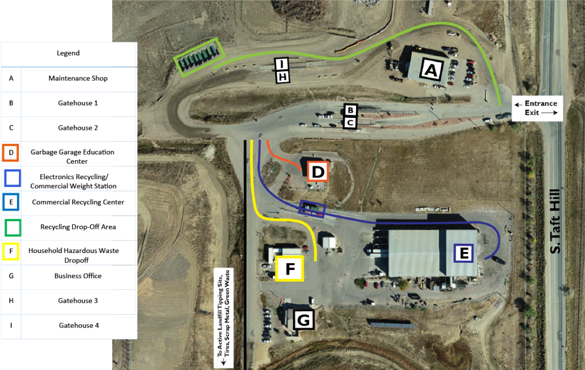 Map of landfill buildings