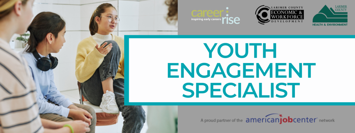 Banner LCDHE Youth Engagement Specialist con loghi per CareerRise, LCEWD, LCDHE e American Job Center