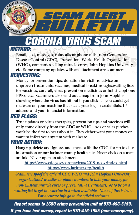COVID-19 scam alert