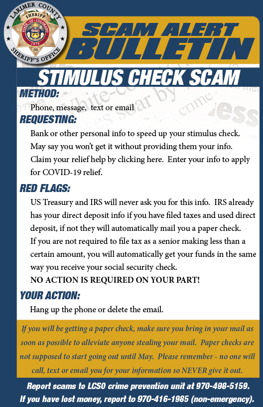 Stimulus check scam alert Stimulus check scam alert