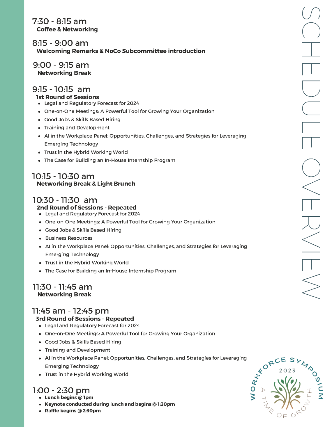 Workforce Symposium 2023 Agenda Workforce Symposium 2023 Agenda