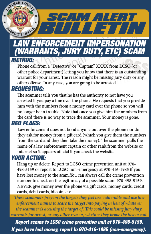 Law Enforcement Impersonation Scam Law Enforcement Impersonation Scam