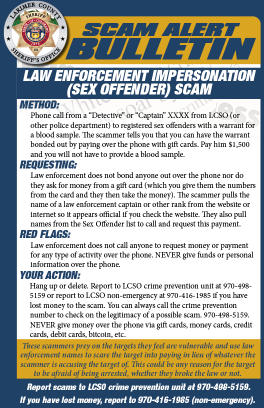 Sex Offender Scam