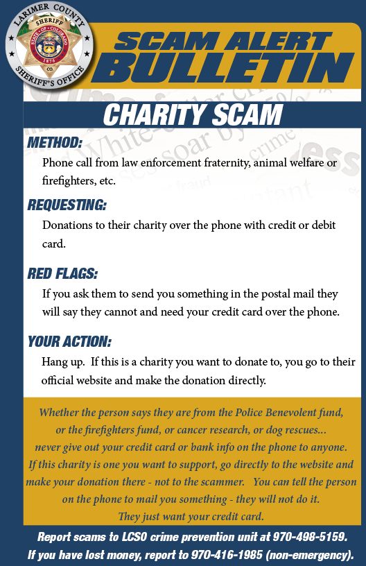 Charity scam alert Charity scam alert