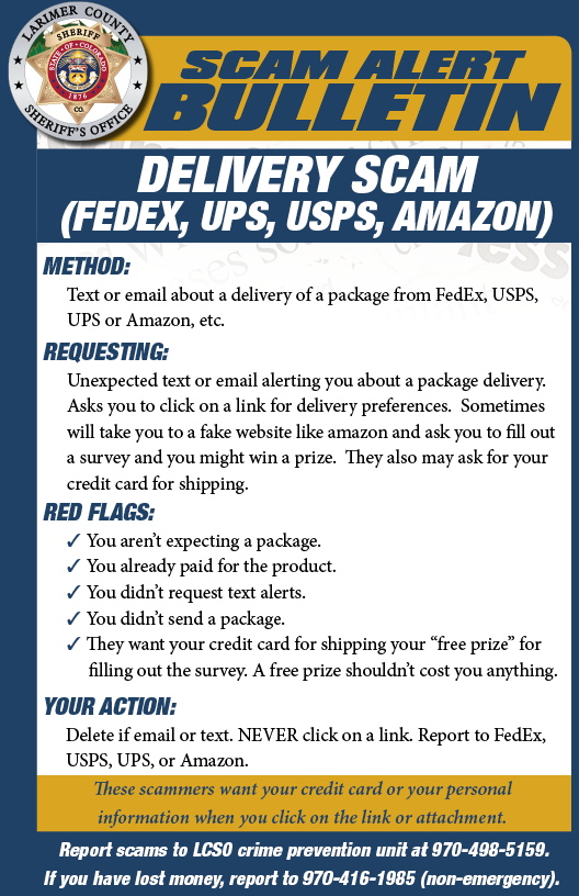 Delivery scam alert Delivery scam alert