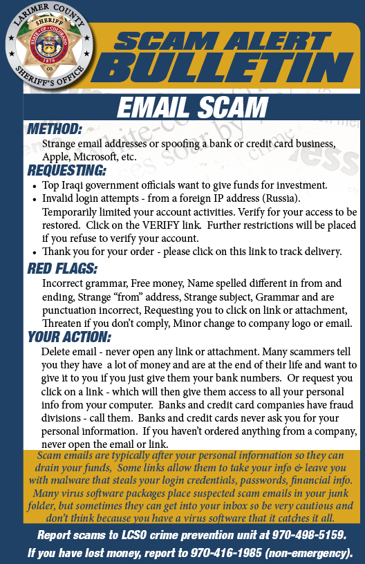 Email scam alert