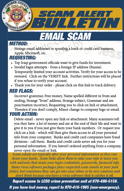 Email scam alert Email scam alert