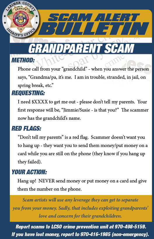 Grandparents scam alert