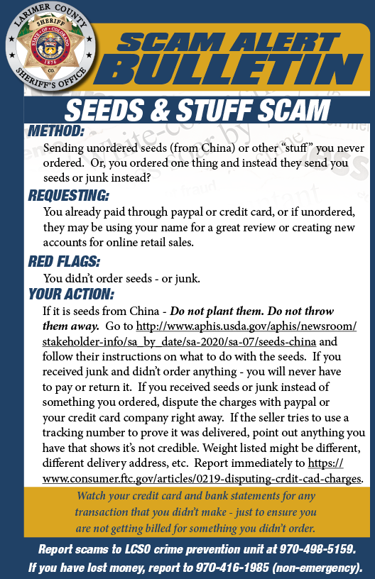 Seeds Scam Alert