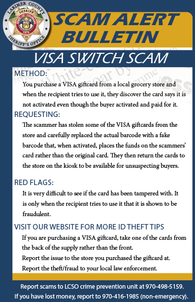 VISA Switch Scam-waarschuwing